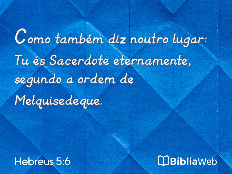Hebreus 5:6 em imagem para compartilhar