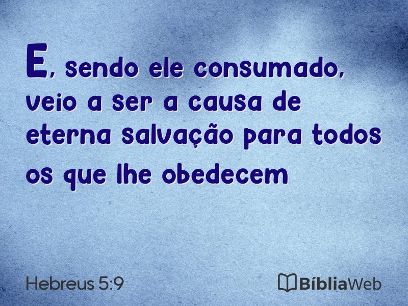 Hebreus 5:9 em imagem para compartilhar
