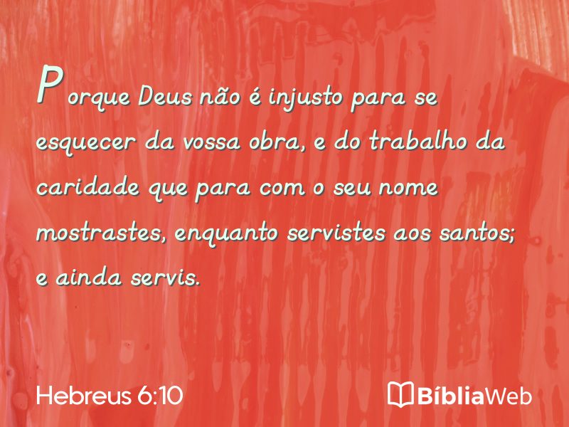 Hebreus 6:10 em imagem para compartilhar