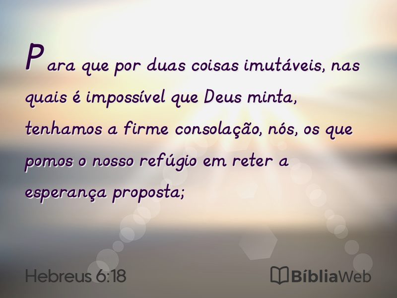 Hebreus 6:18 em imagem para compartilhar