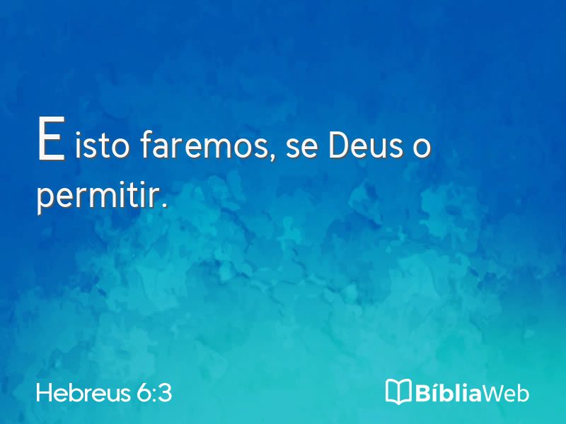 Hebreus 6:3 em imagem para compartilhar