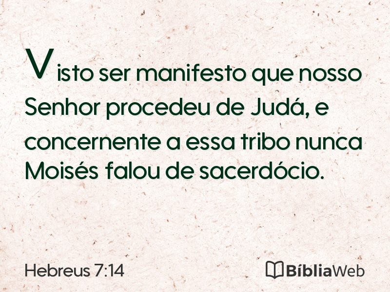 Hebreus 7:14 em imagem para compartilhar