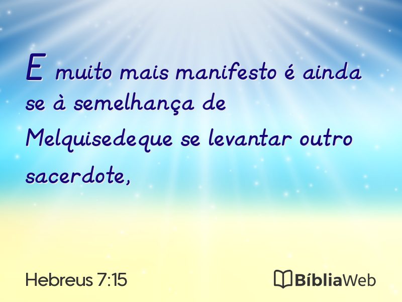 Hebreus 7:15 em imagem para compartilhar