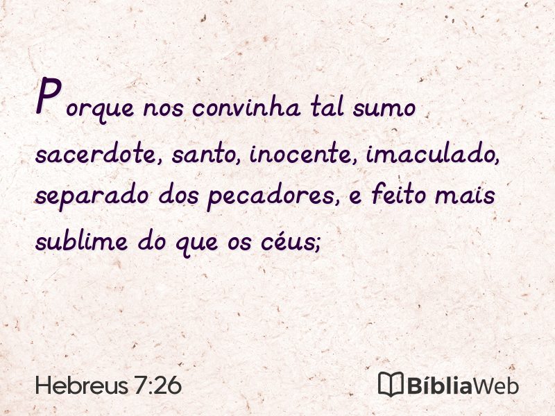 Hebreus 7:26 em imagem para compartilhar