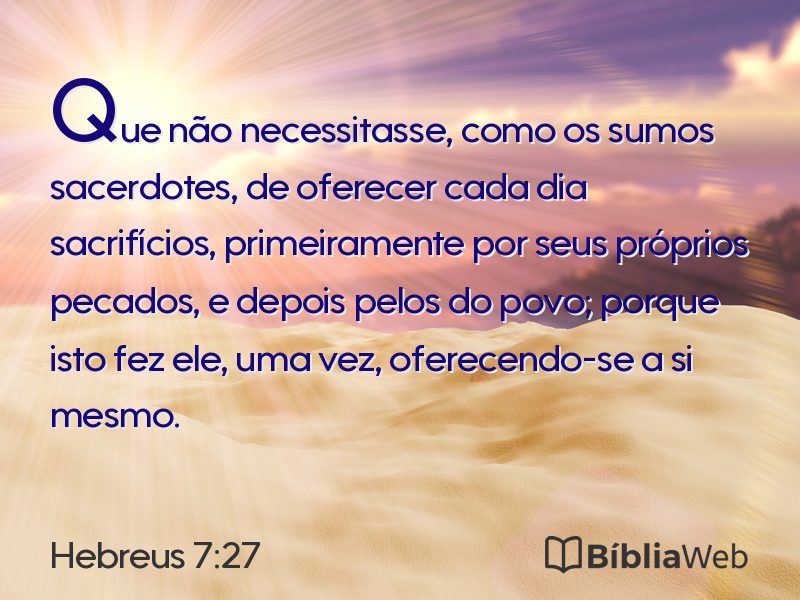 Hebreus 7:27 em imagem para compartilhar