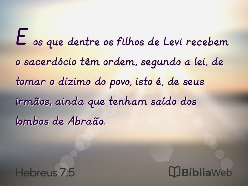 Hebreus 7:5 em imagem para compartilhar