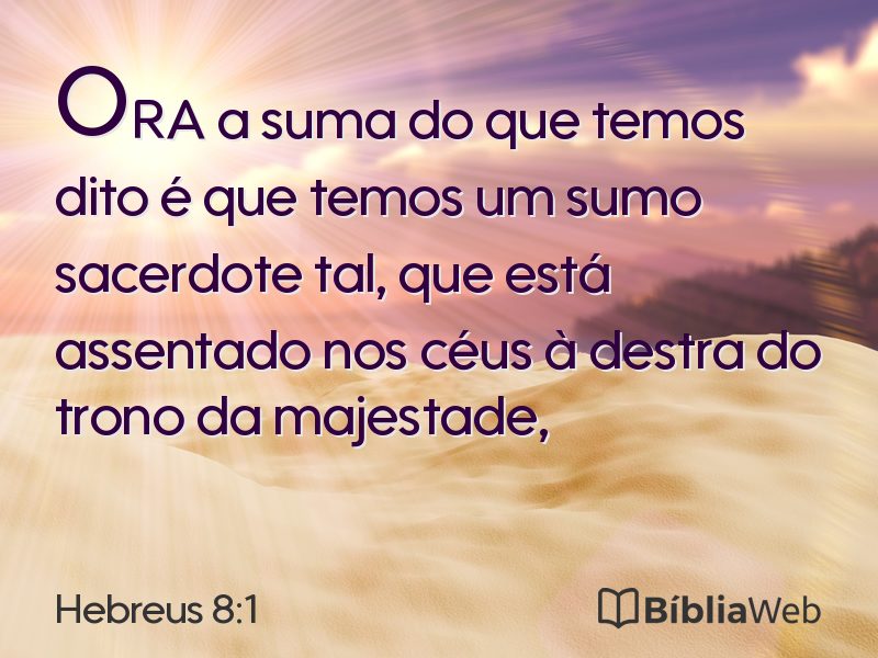 Hebreus 8:1 em imagem para compartilhar