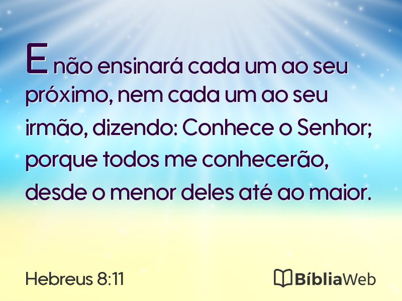 Hebreus 8:11 em imagem para compartilhar