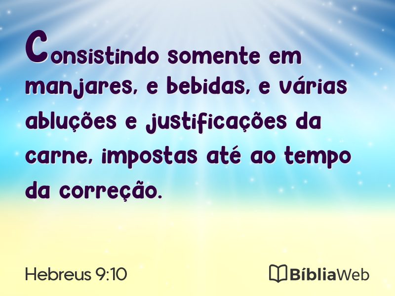 Hebreus 9:10 em imagem para compartilhar