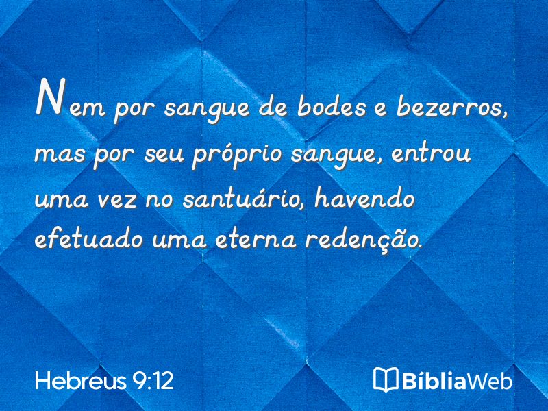 Hebreus 9:12 em imagem para compartilhar