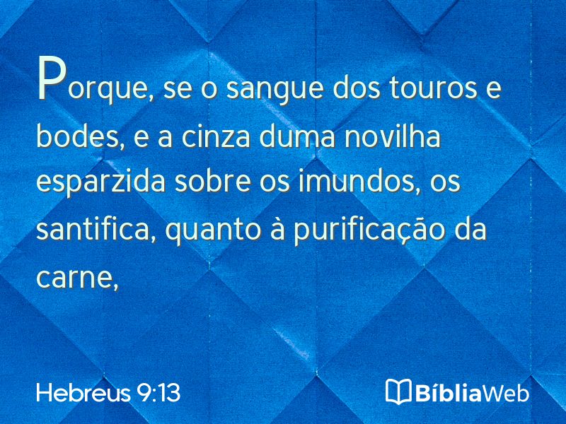Hebreus 9:13 em imagem para compartilhar