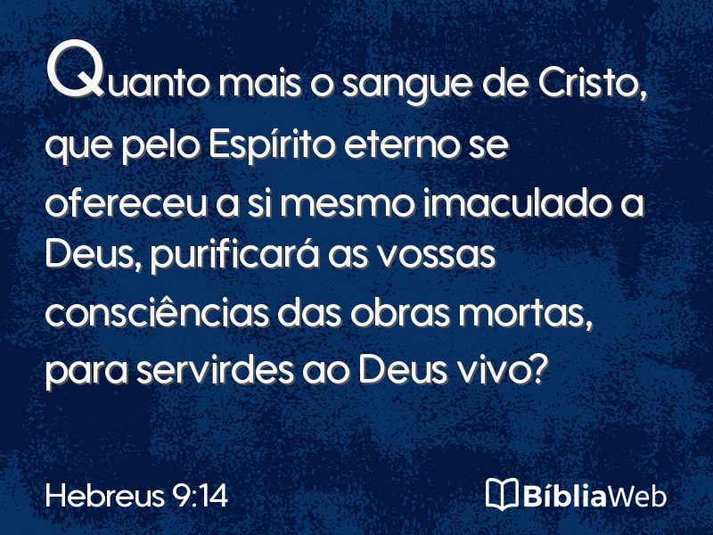 Hebreus 9:14 em imagem para compartilhar