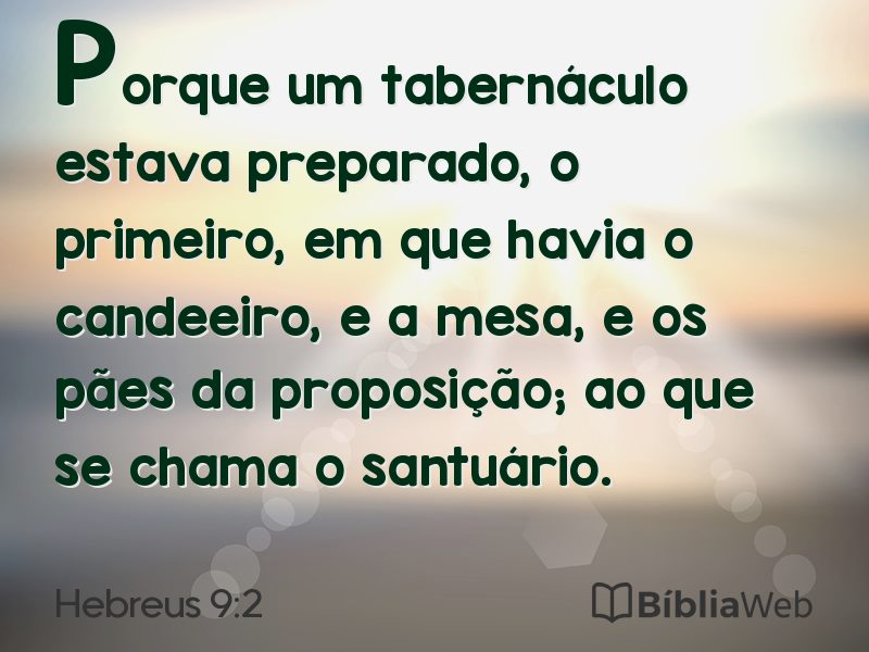 Hebreus 9:2 em imagem para compartilhar