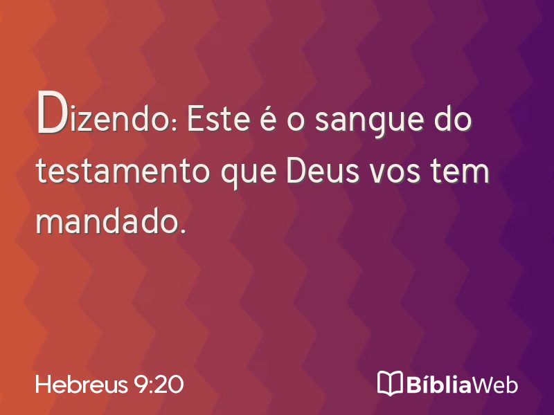 Hebreus 9:20 em imagem para compartilhar
