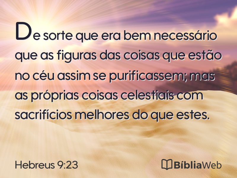 Hebreus 9:23 em imagem para compartilhar