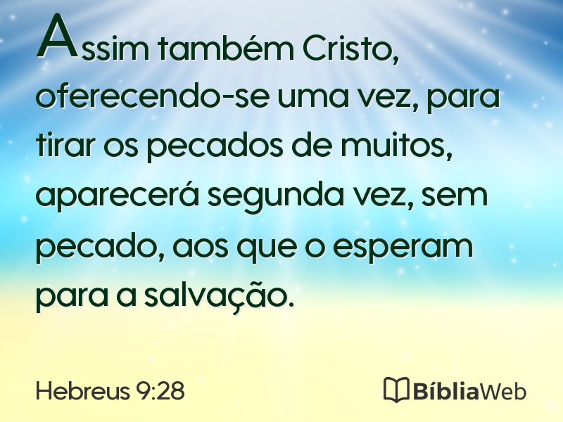 Hebreus 9:28 em imagem para compartilhar