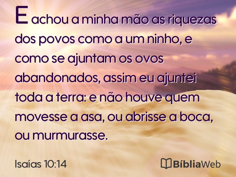 Isaías 10:14 em imagem para compartilhar