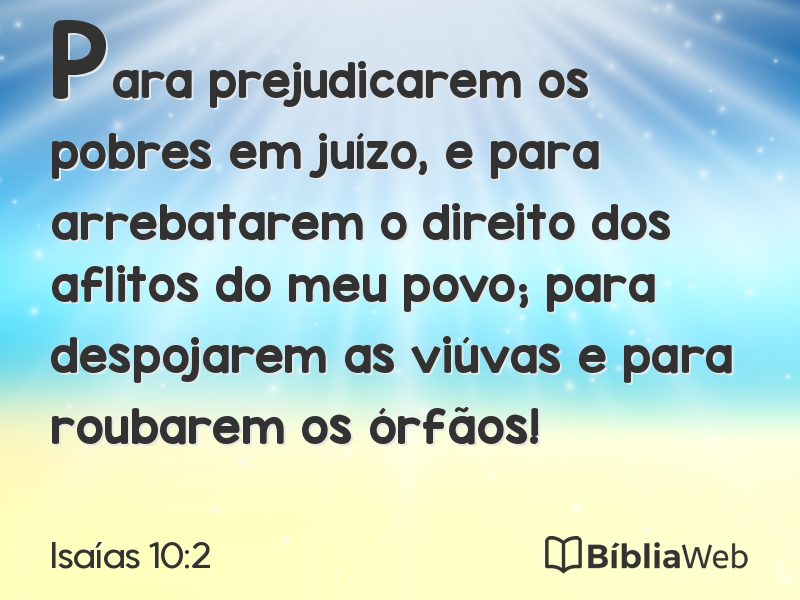 Isaías 10:2 em imagem para compartilhar