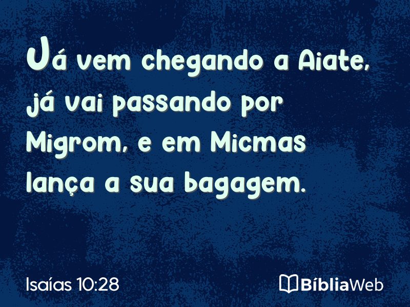 Isaías 10:28 em imagem para compartilhar