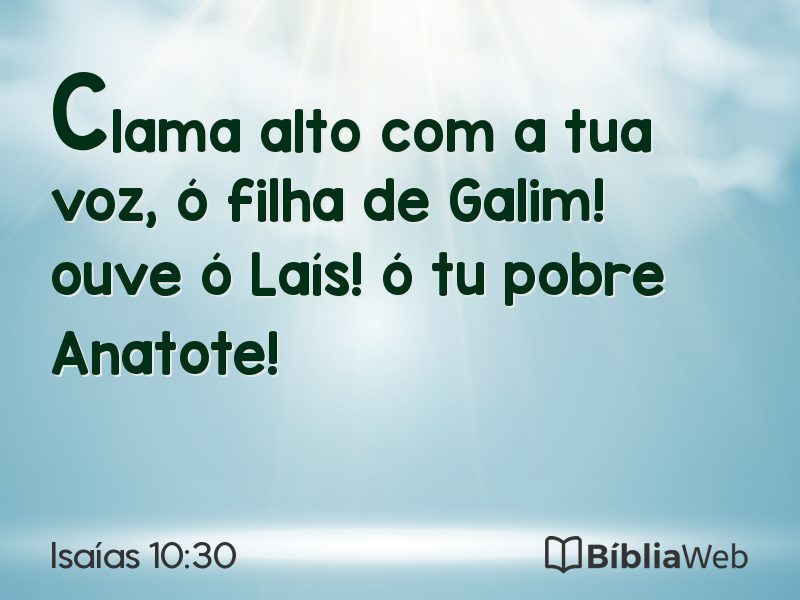 Isaías 10:30 em imagem para compartilhar