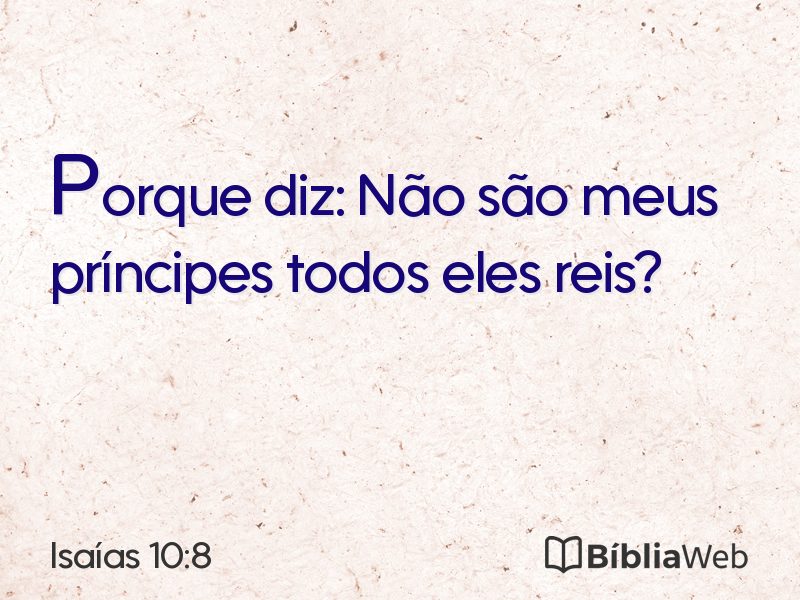 Isaías 10:8 em imagem para compartilhar