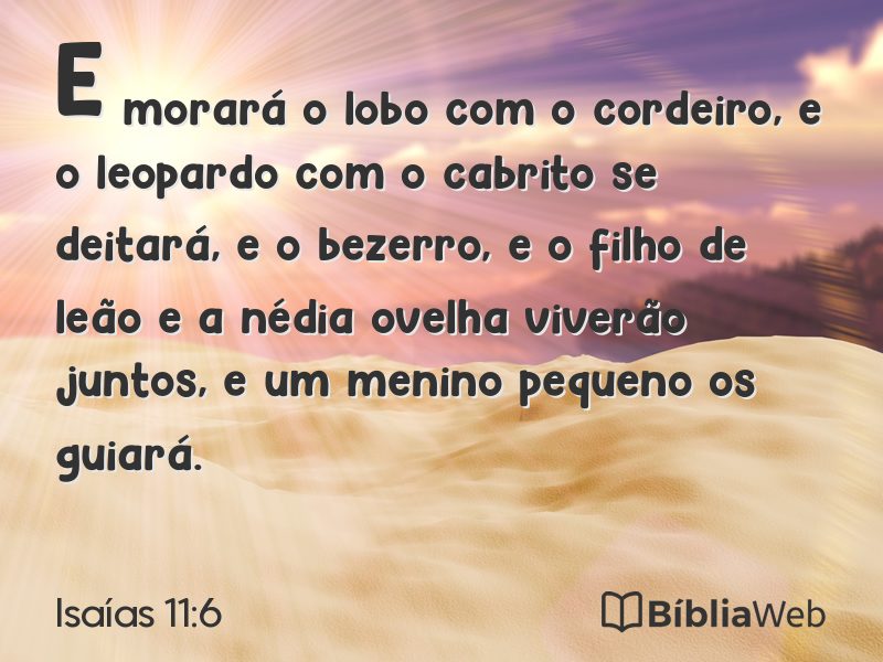 Isaías 11:6 em imagem para compartilhar