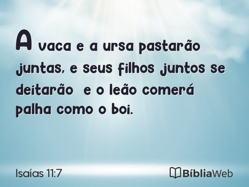 Isaías 11:7 em imagem para compartilhar