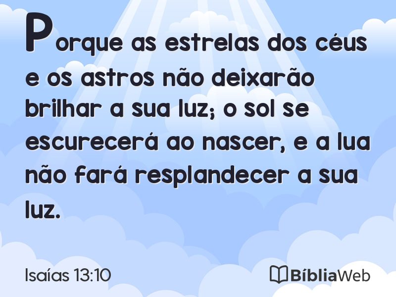 Isaías 13:10 em imagem para compartilhar