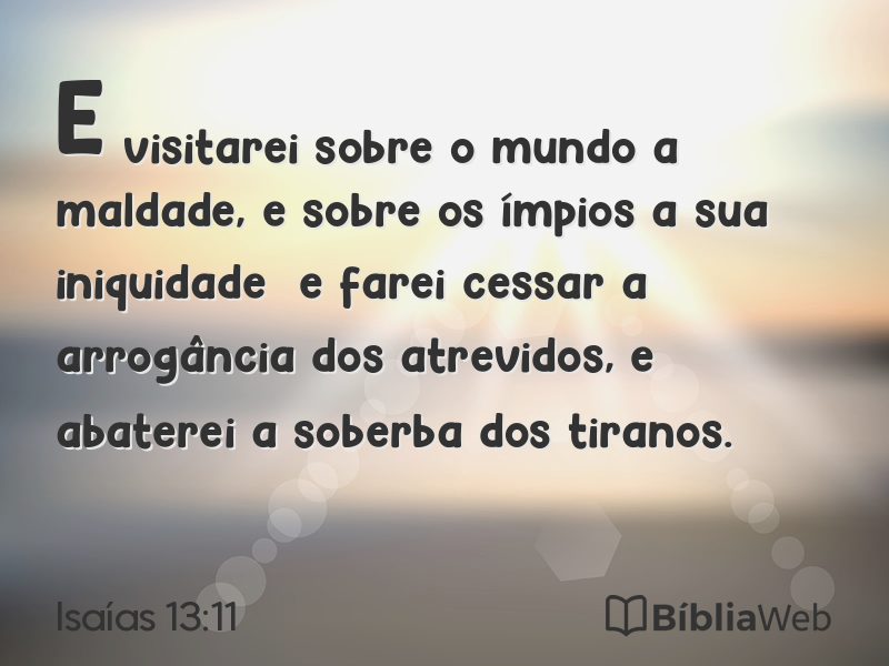 Isaías 13:11 em imagem para compartilhar