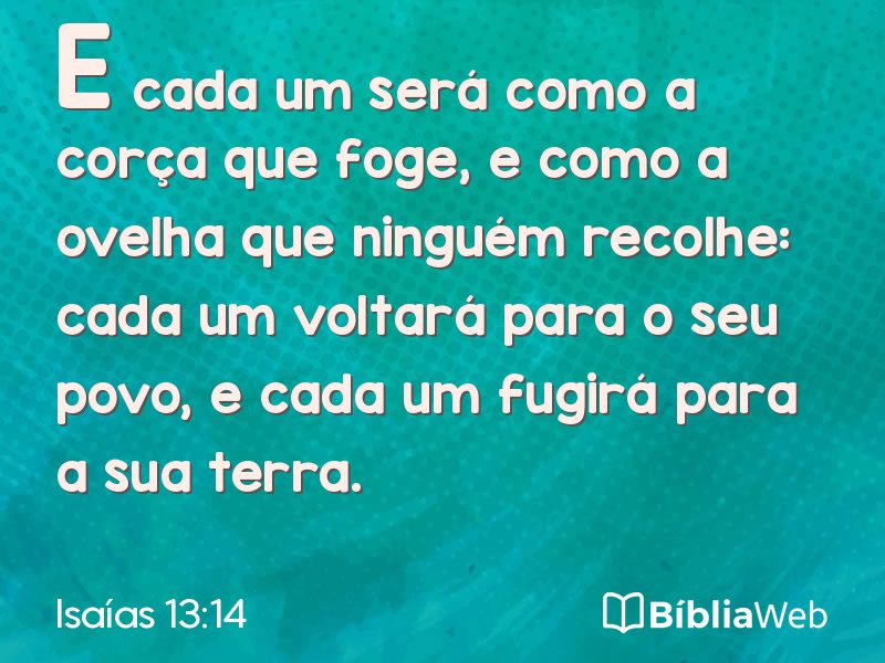 Isaías 13:14 em imagem para compartilhar