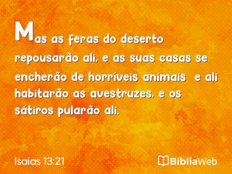 Isaías 13:21 em imagem para compartilhar