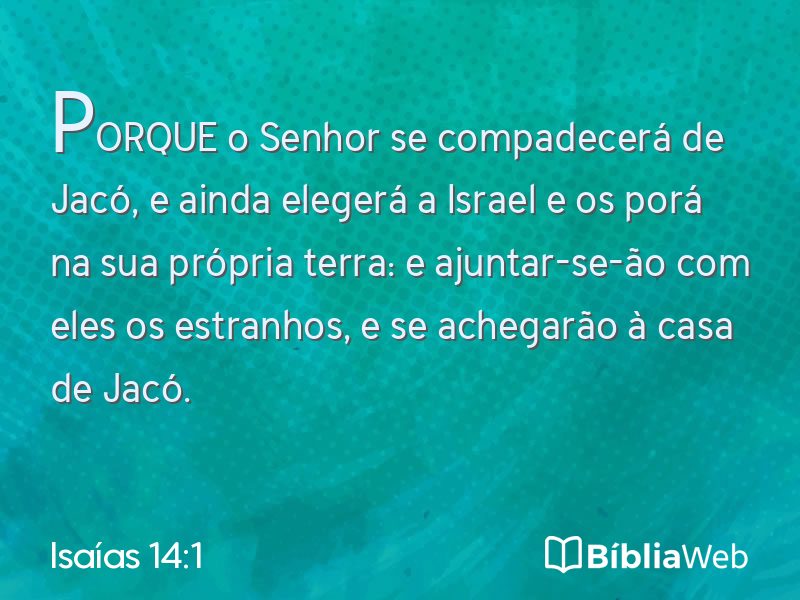 Isaías 14:1 em imagem para compartilhar