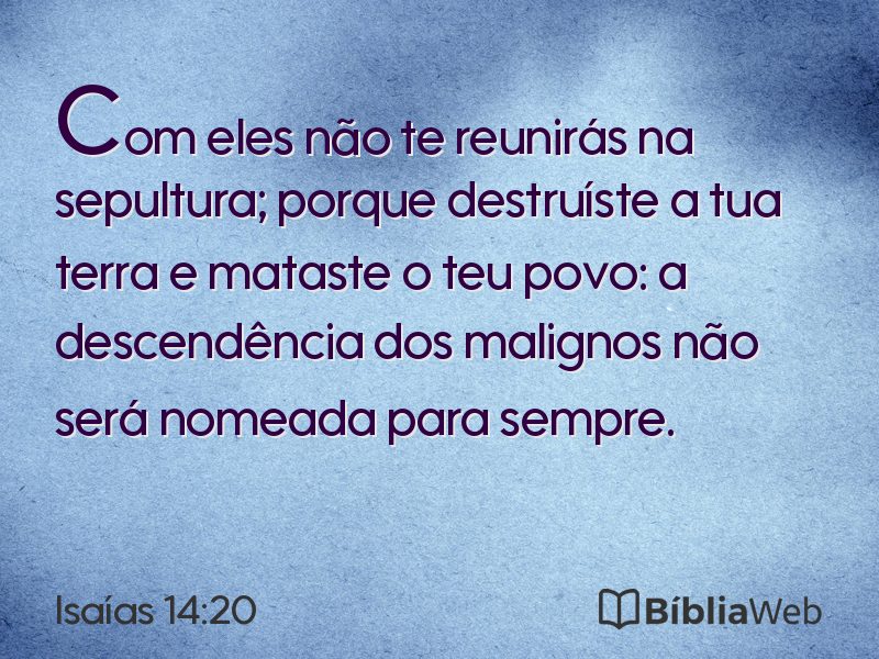 Isaías 14:20 em imagem para compartilhar
