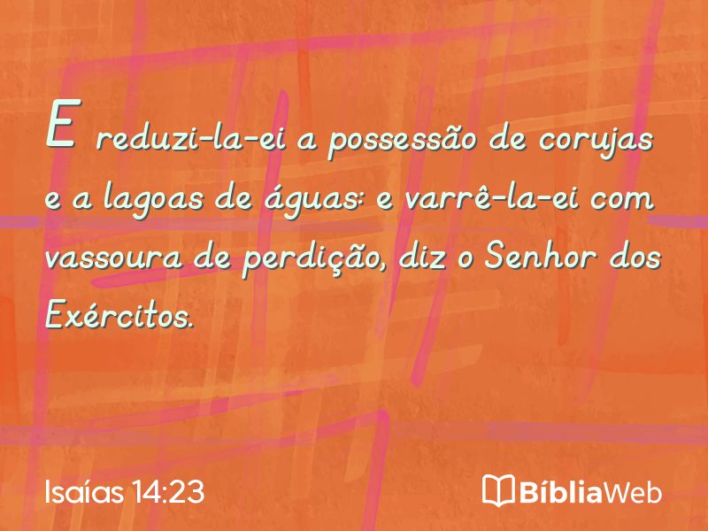 Isaías 14:23 em imagem para compartilhar