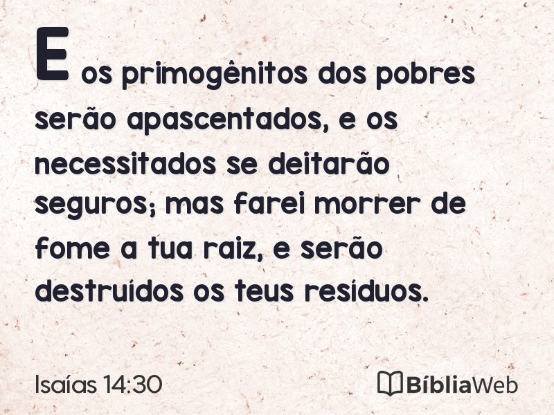 Isaías 14:30 em imagem para compartilhar