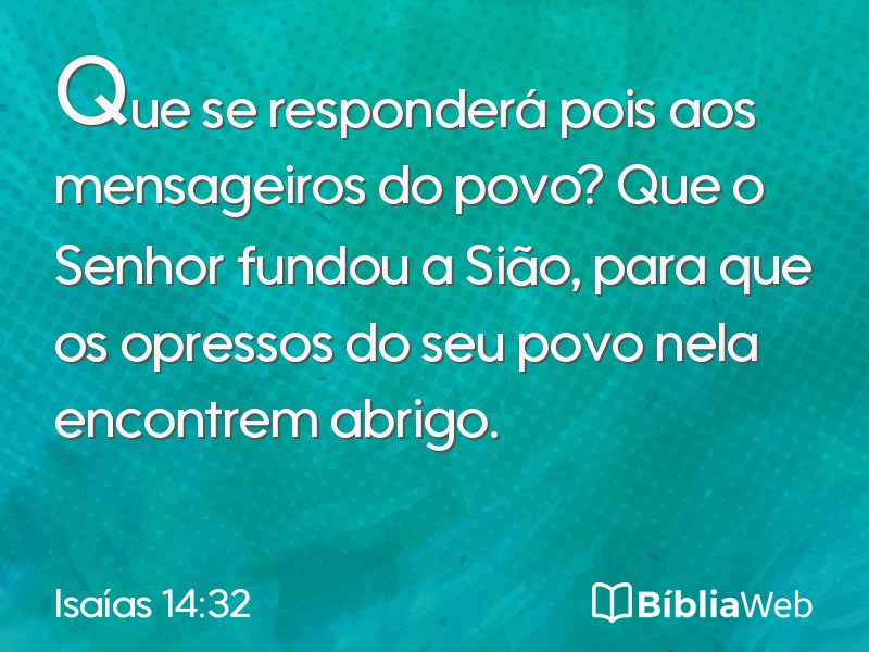 Isaías 14:32 em imagem para compartilhar