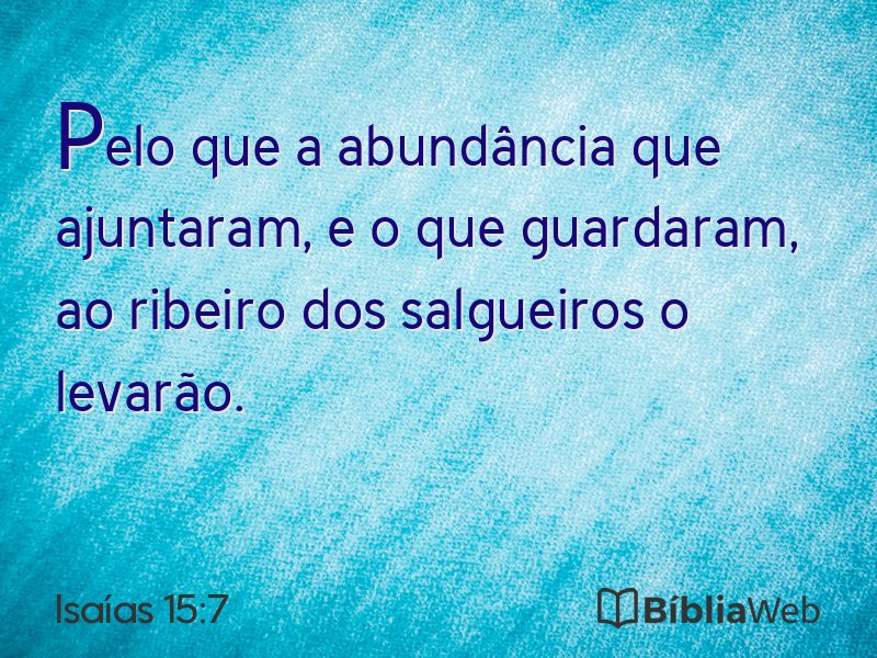Isaías 15:7 em imagem para compartilhar