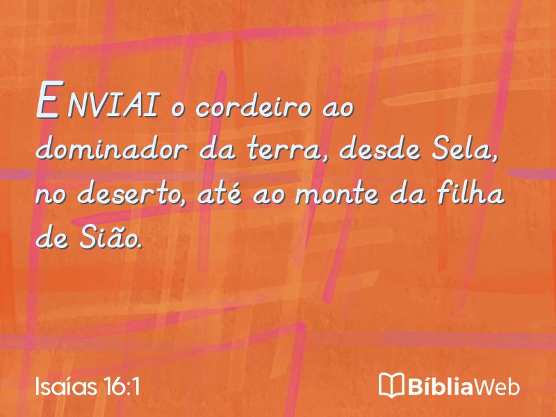 Isaías 16:1 em imagem para compartilhar