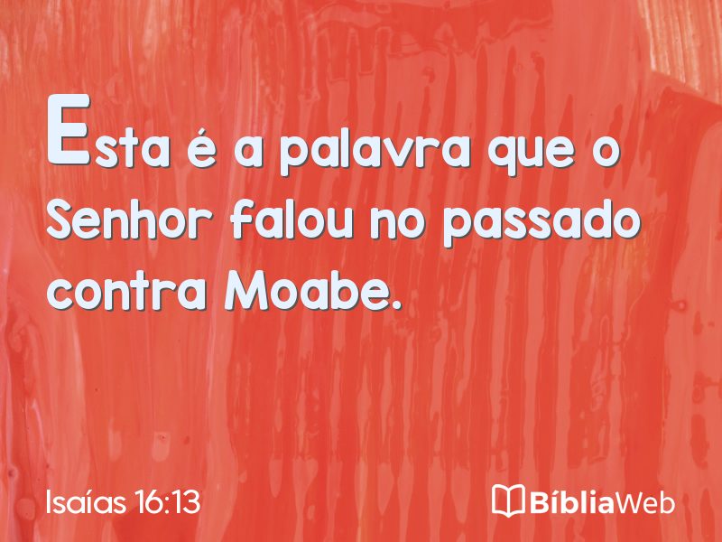 Isaías 16:13 em imagem para compartilhar