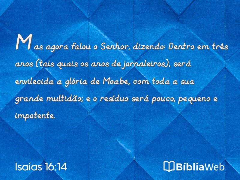 Isaías 16:14 em imagem para compartilhar