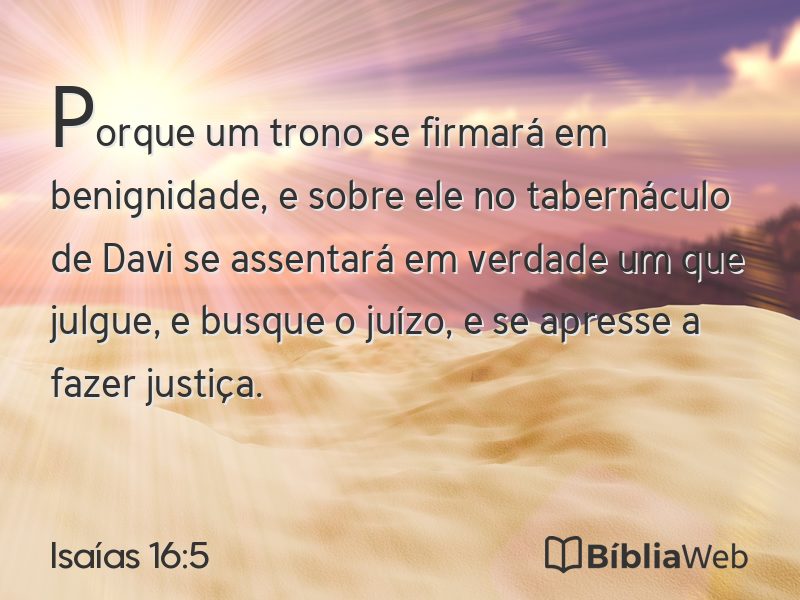 Isaías 16:5 em imagem para compartilhar