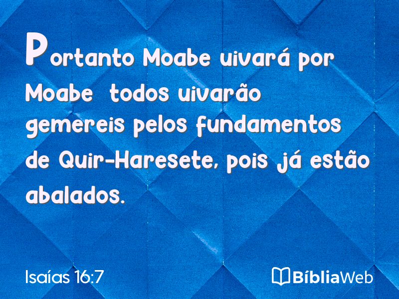 Isaías 16:7 em imagem para compartilhar