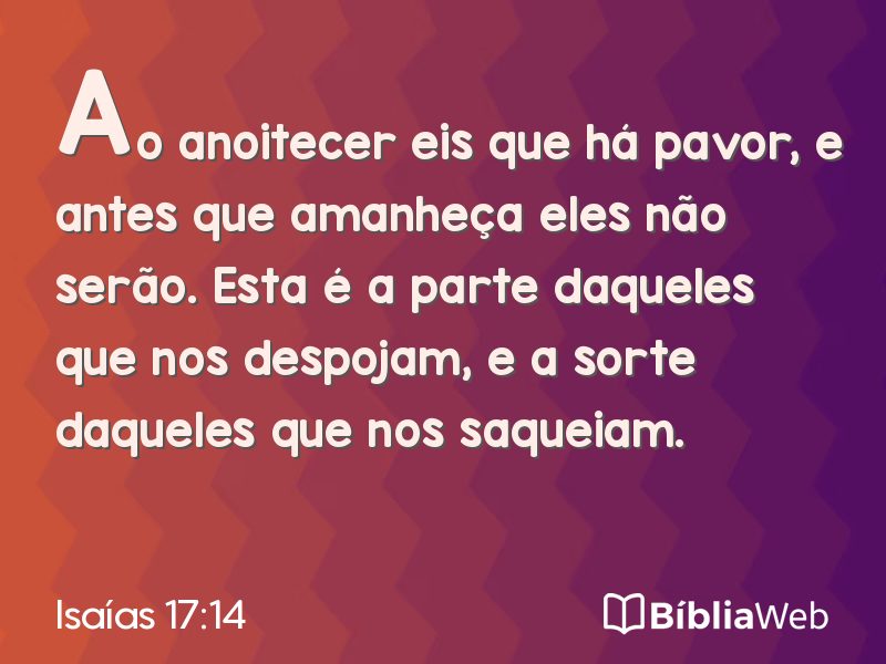 Isaías 17:14 em imagem para compartilhar