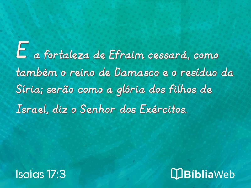 Isaías 17:3 em imagem para compartilhar