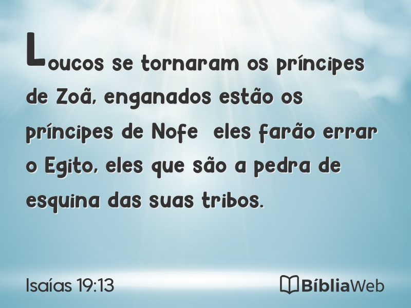 Isaías 19:13 em imagem para compartilhar