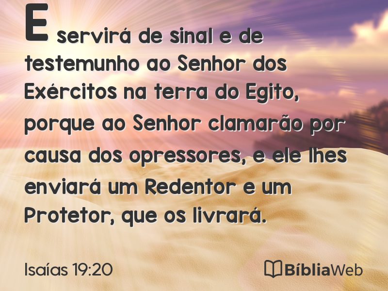Isaías 19:20 em imagem para compartilhar