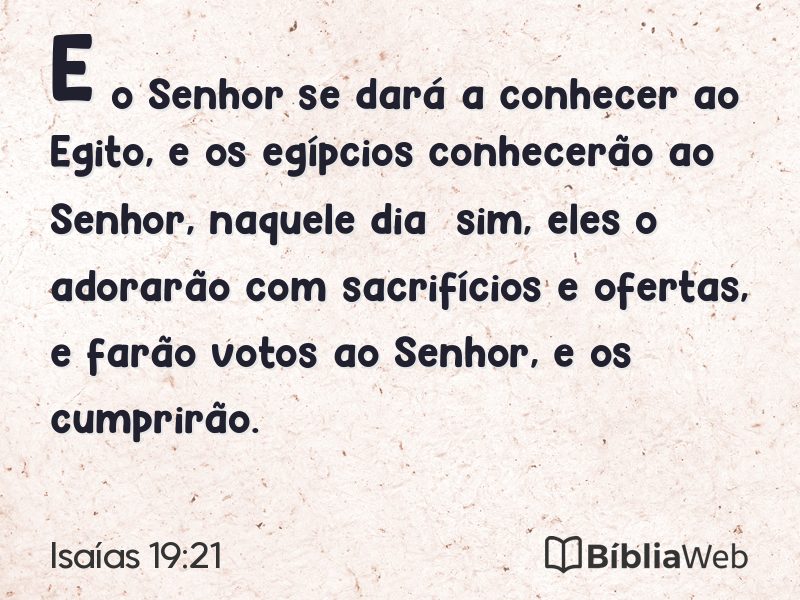 Isaías 19:21 em imagem para compartilhar