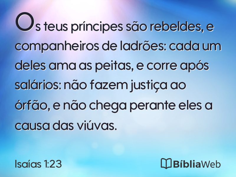 Isaías 1:23 em imagem para compartilhar