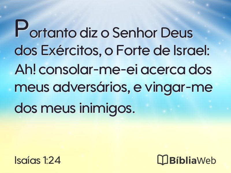 Isaías 1:24 em imagem para compartilhar