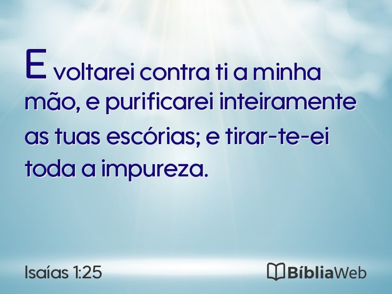 Isaías 1:25 em imagem para compartilhar